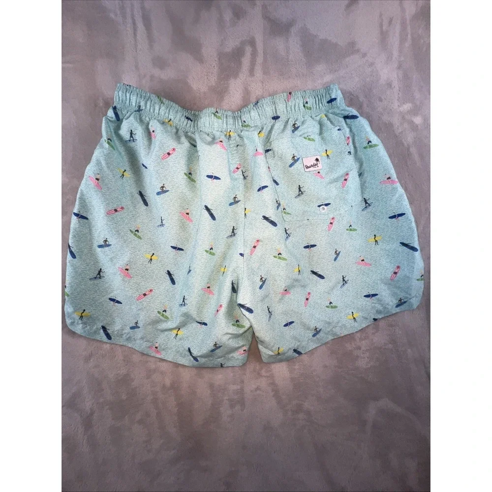 Boardies Green Surfers Print Men's Mesh Lined Swim Trunks Size‎ XL
